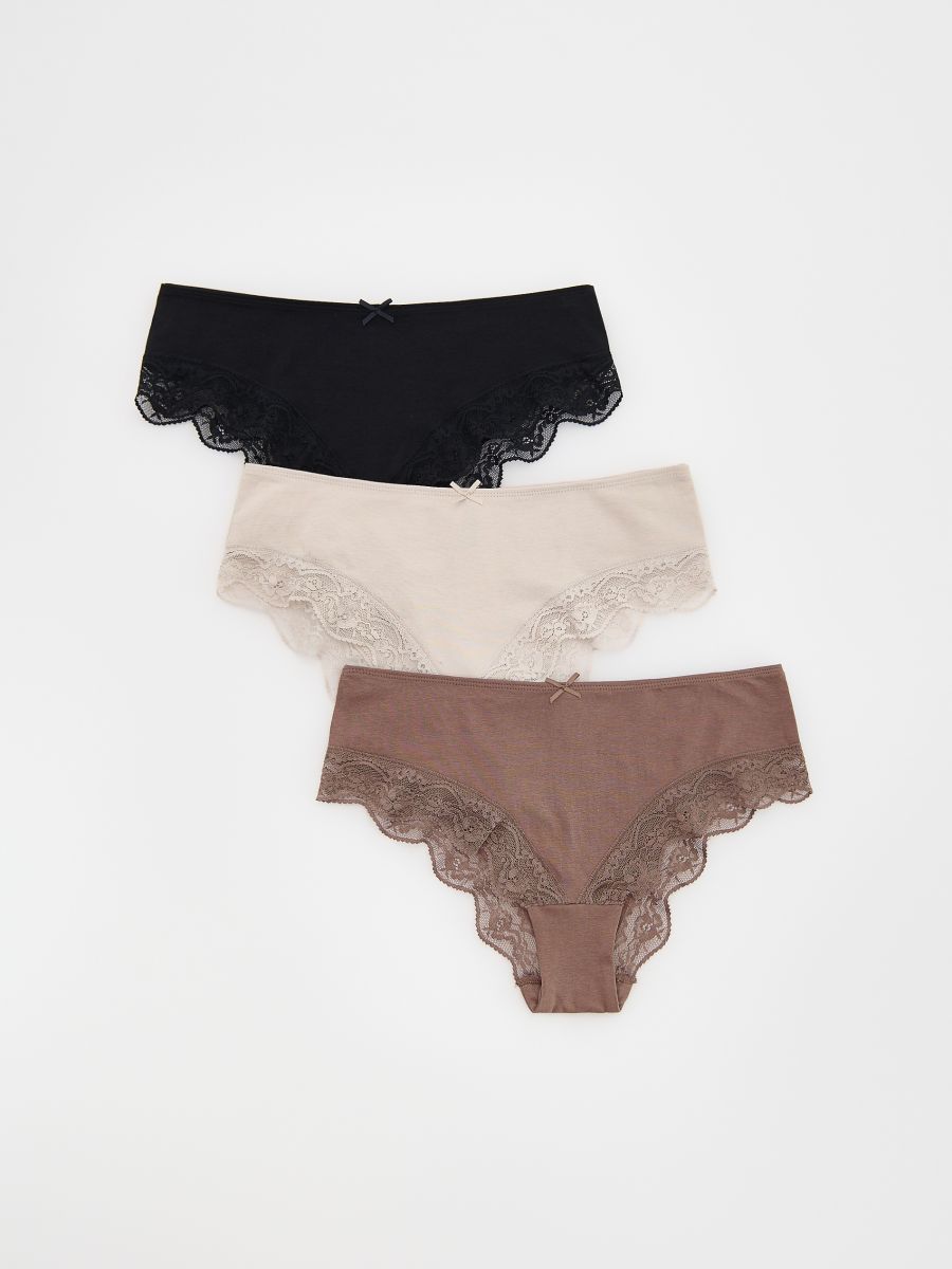 Hipster panties 3-pack - coffee - RESERVED