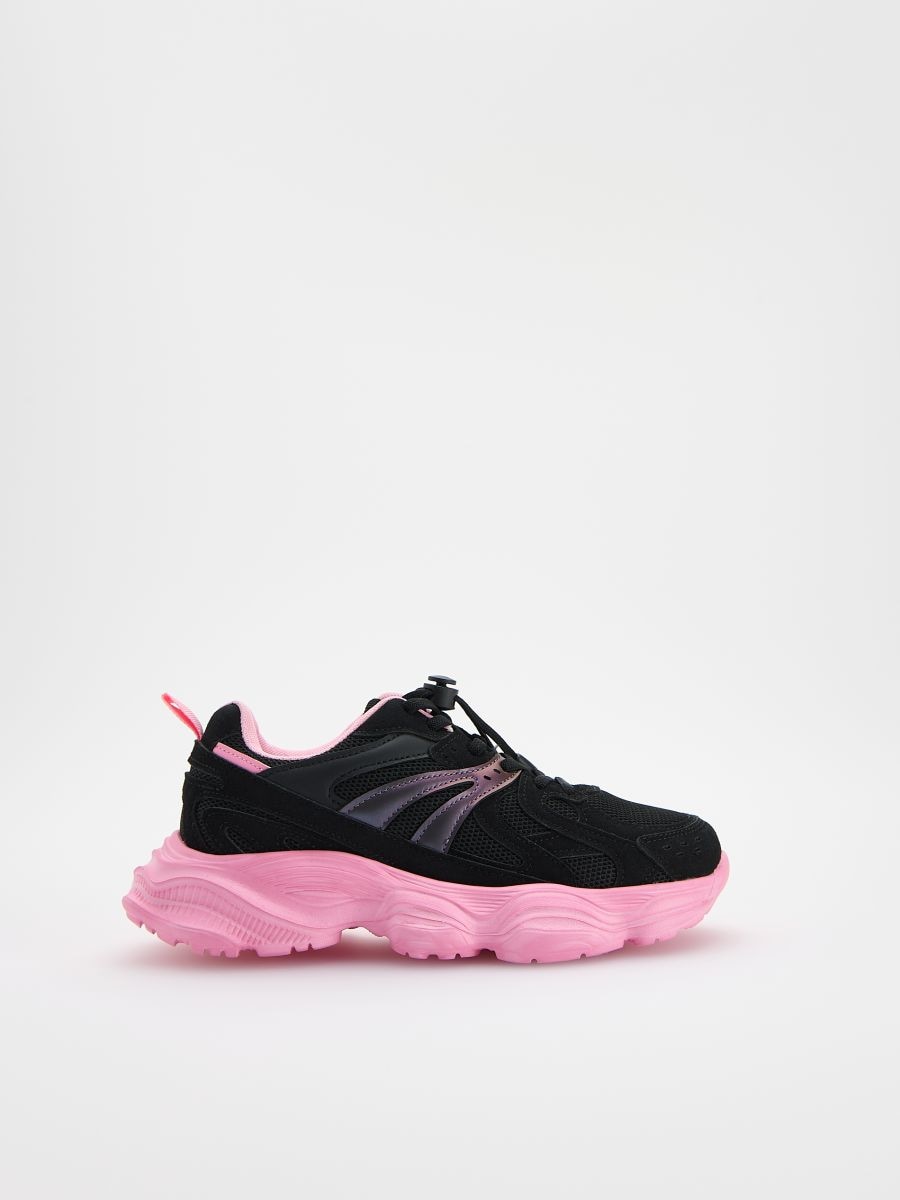 Sports shoes with neon inserts - black - RESERVED - 2