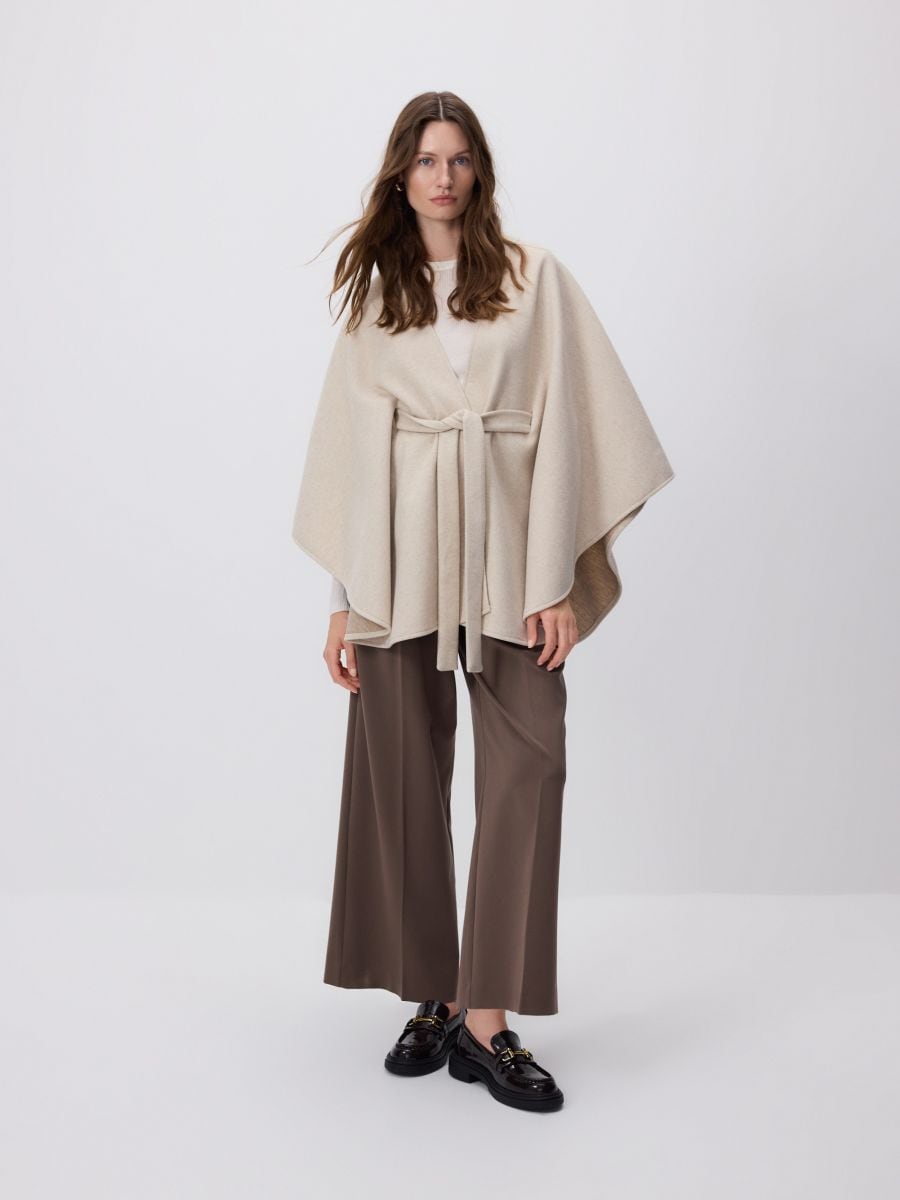 Poncho with tie - nude - RESERVED