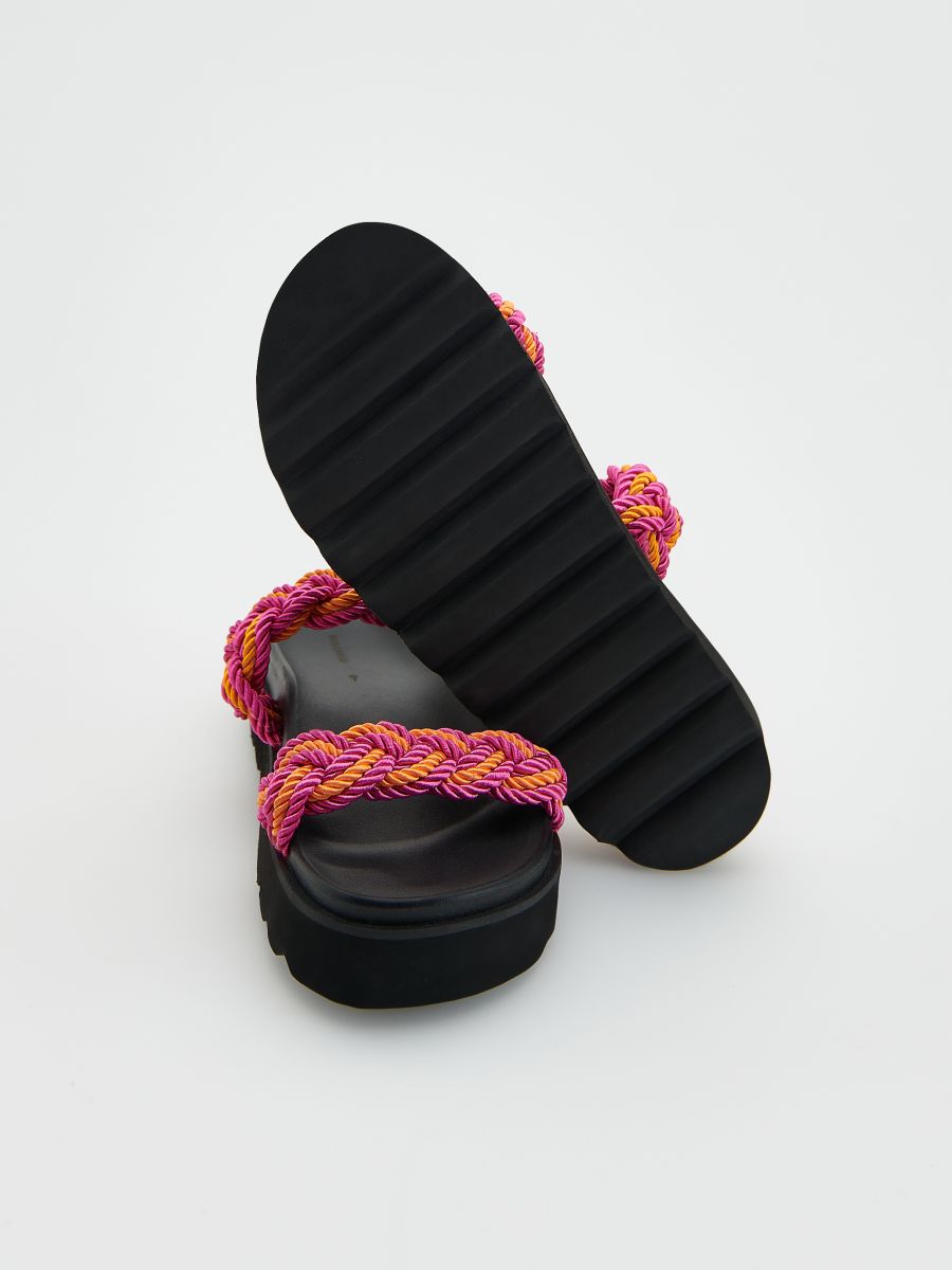 High heel slides with woven vamp - multicolor - RESERVED - 5