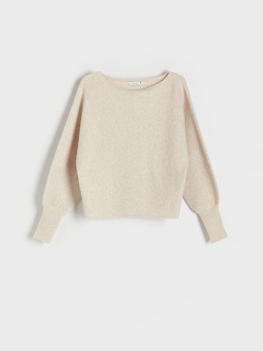 Pullover mit U-Boot-Ausschnitt - beige - RESERVED - 4