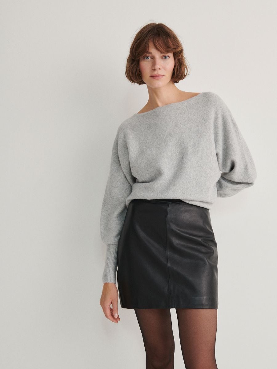Pullover mit U-Boot-Ausschnitt - hellgrau - RESERVED - 3
