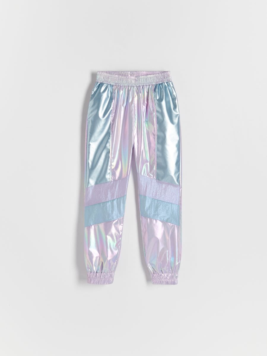 Pantaloni din poliester cu efect holografic - multicolor - RESERVED