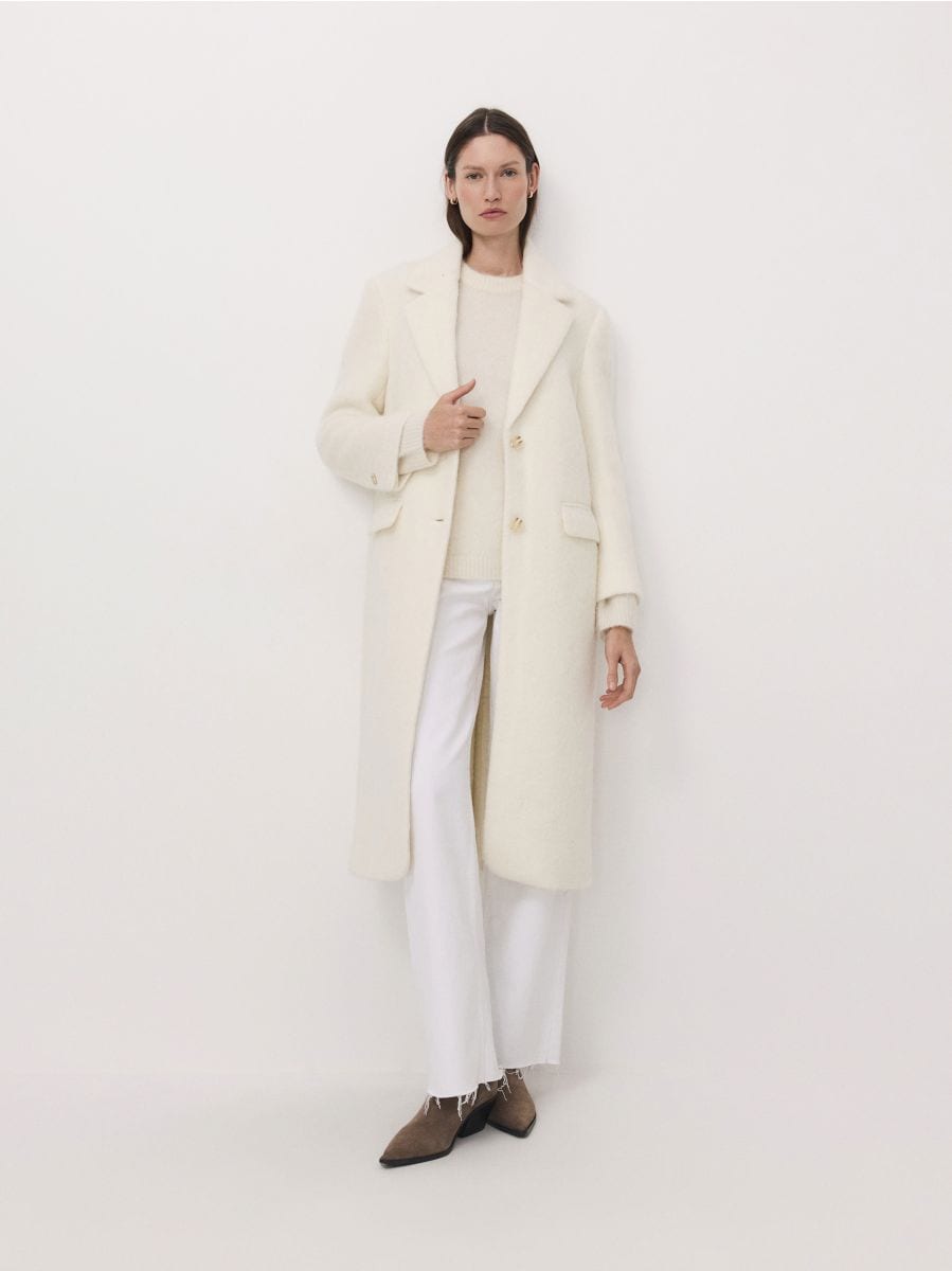 Frakke i uldblanding - creme - RESERVED - 3