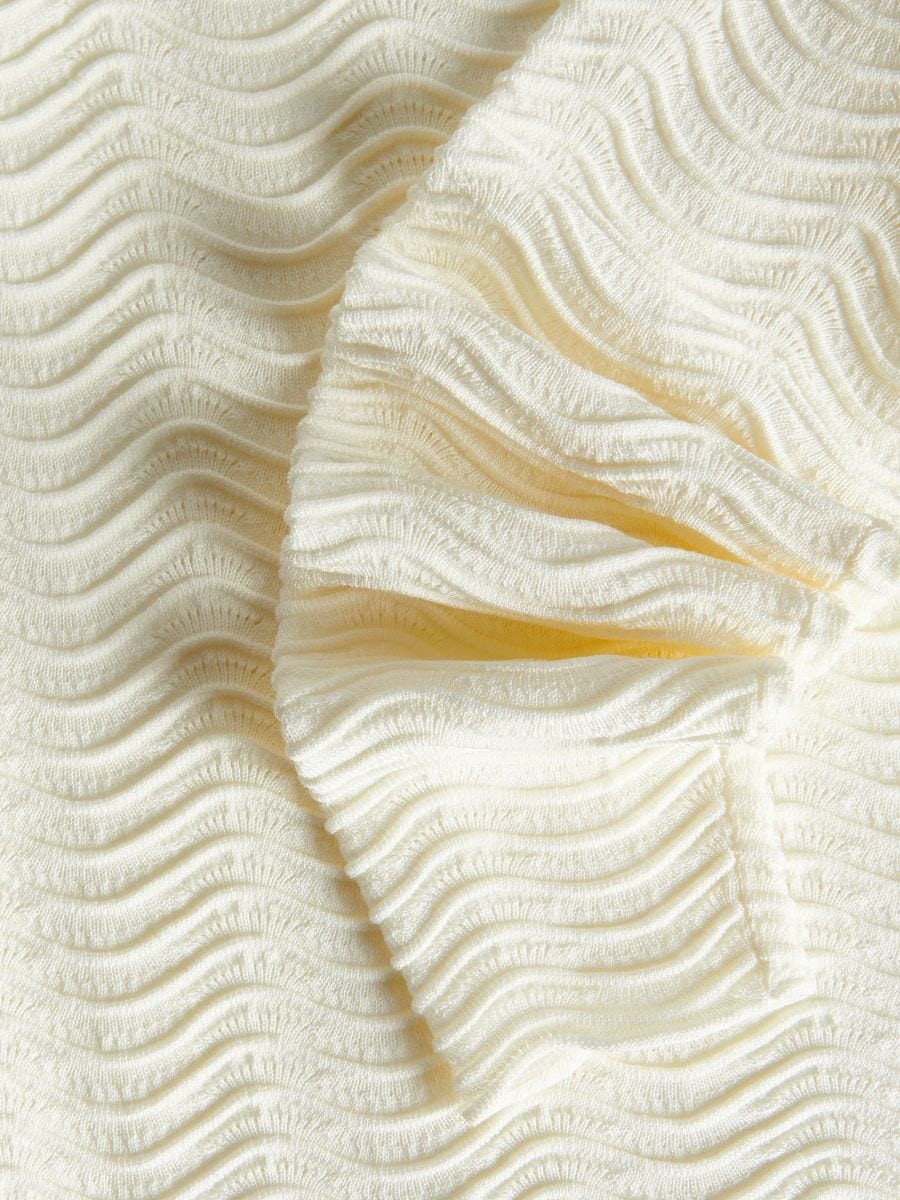Jumper in textured knit - cream - RESERVED - 5