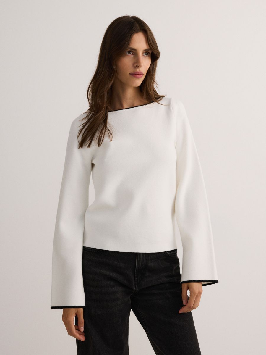 Viscose blend jumper - cream - RESERVED - 2