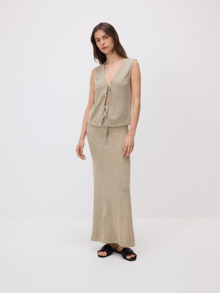 LADIES` BLOUSE - beige - RESERVED - 2