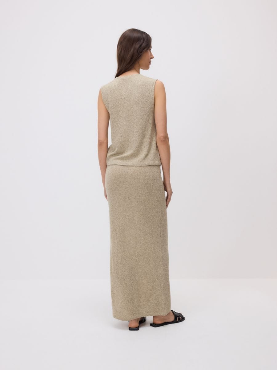 Krilo iz džersija in mešanice viskoze - beige - RESERVED - 4