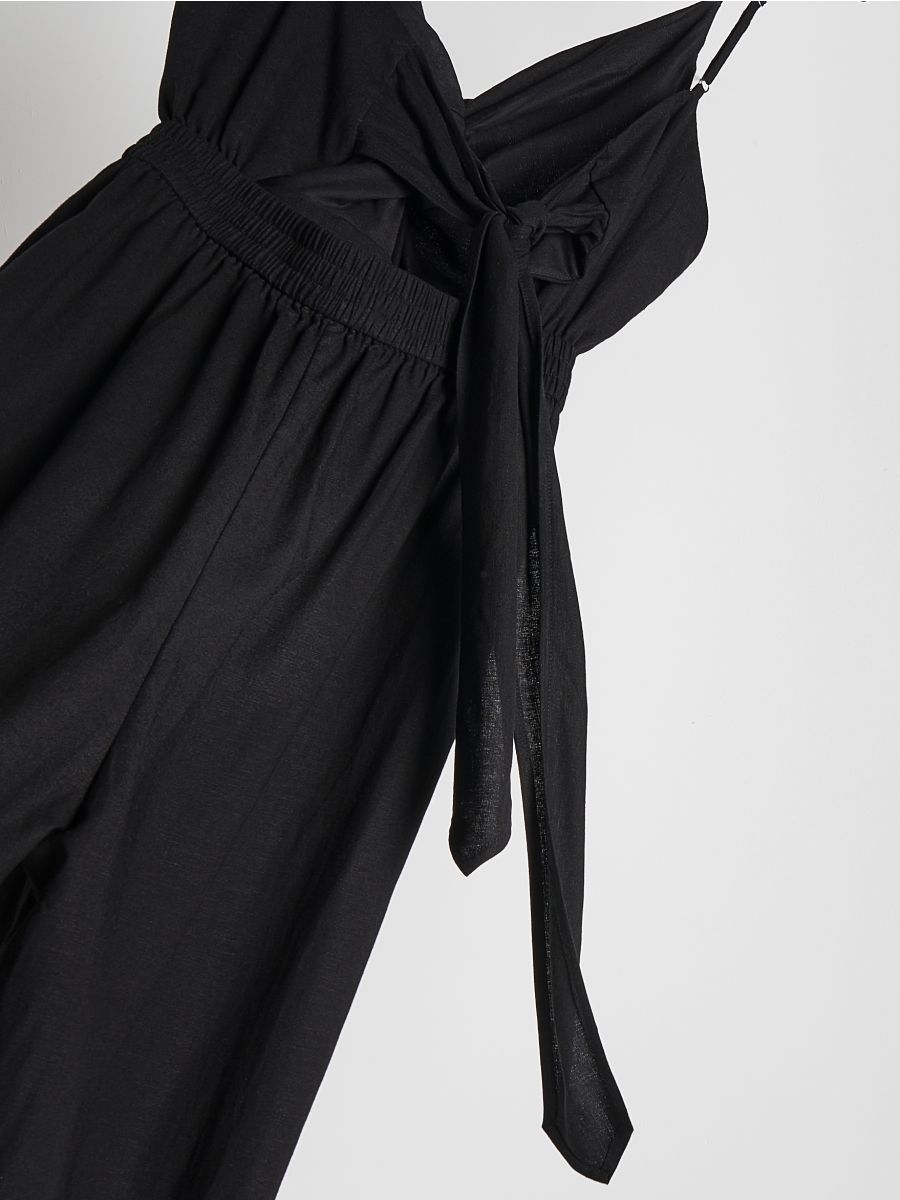 Linen blend playsuit - black - RESERVED - 7
