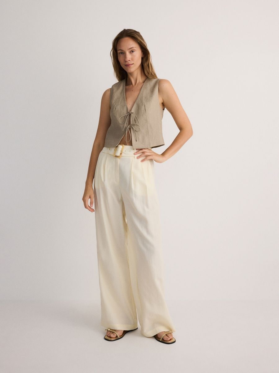 Pantalon en modal majoritaire - crème - RESERVED