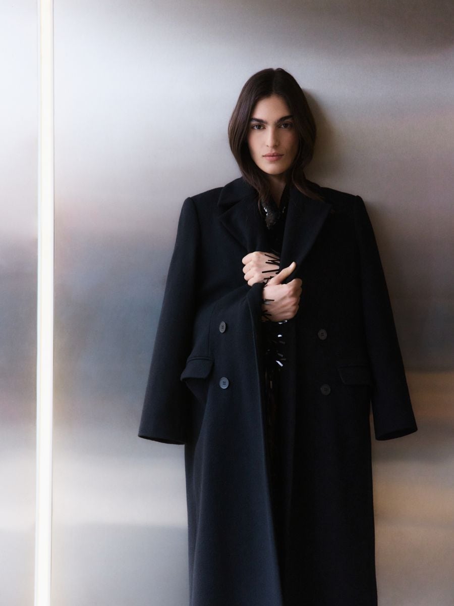 Wool rich coat - black - RESERVED