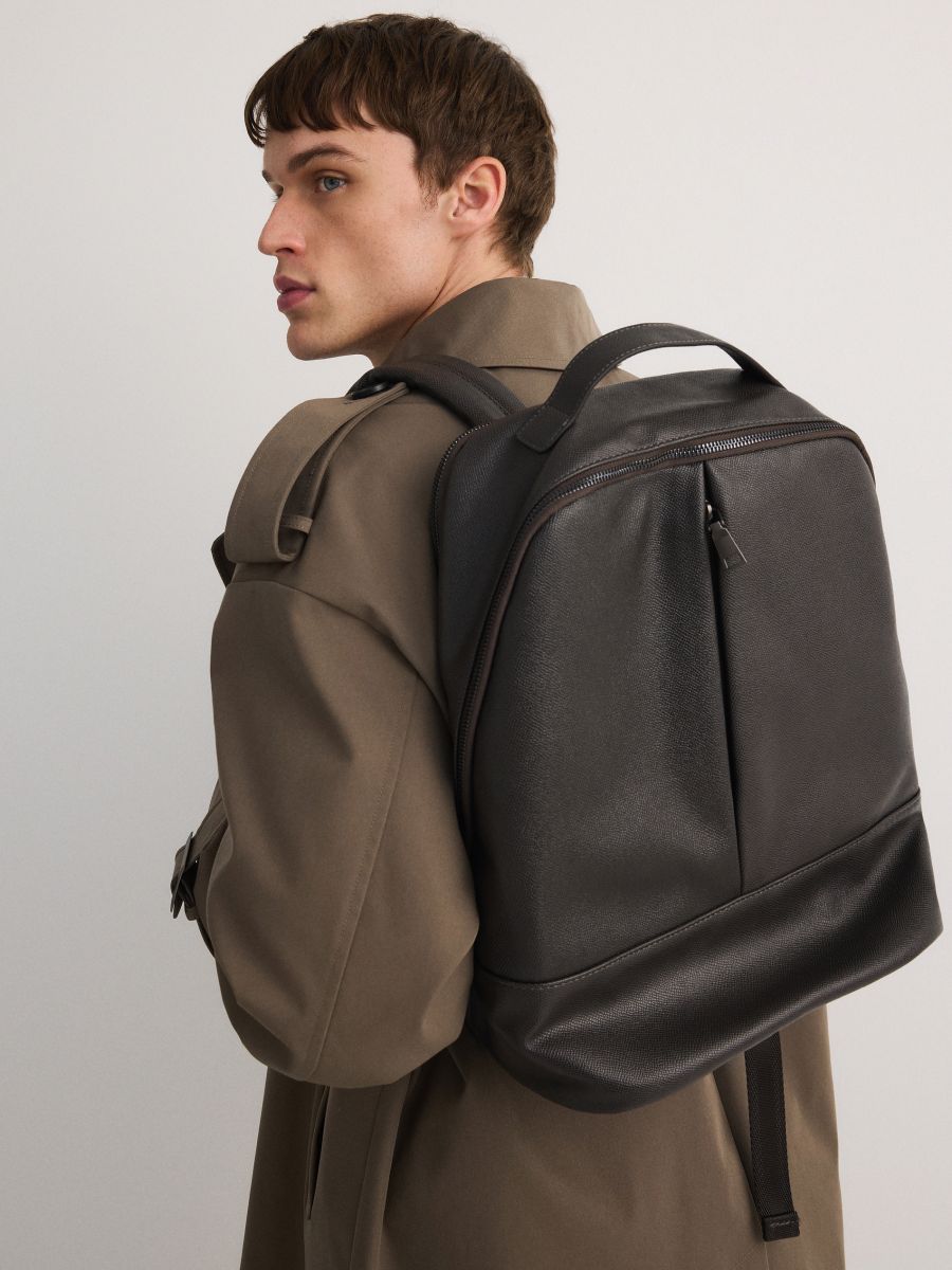 Backpack with handle - dark brown - RESERVED - 2