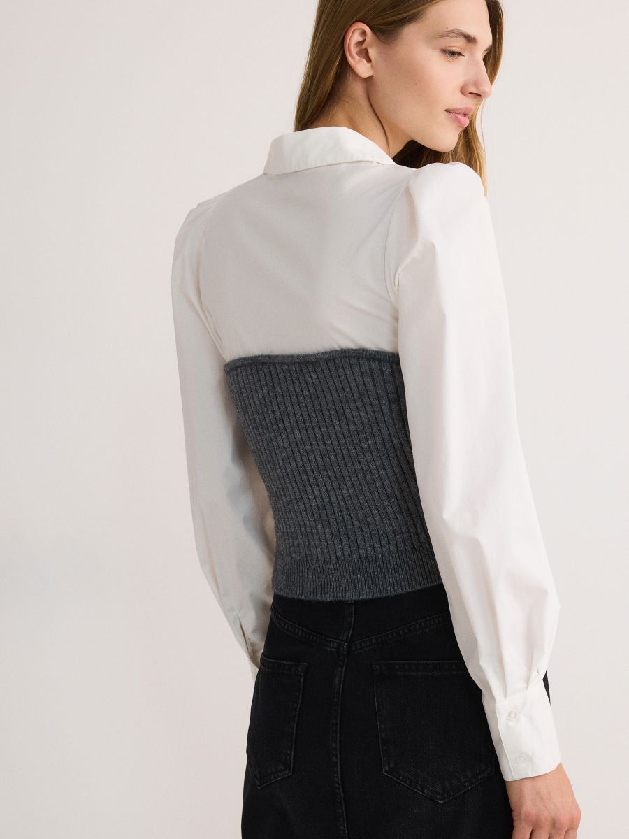 Knit corset with shirt - mid grey - RESERVED - 3