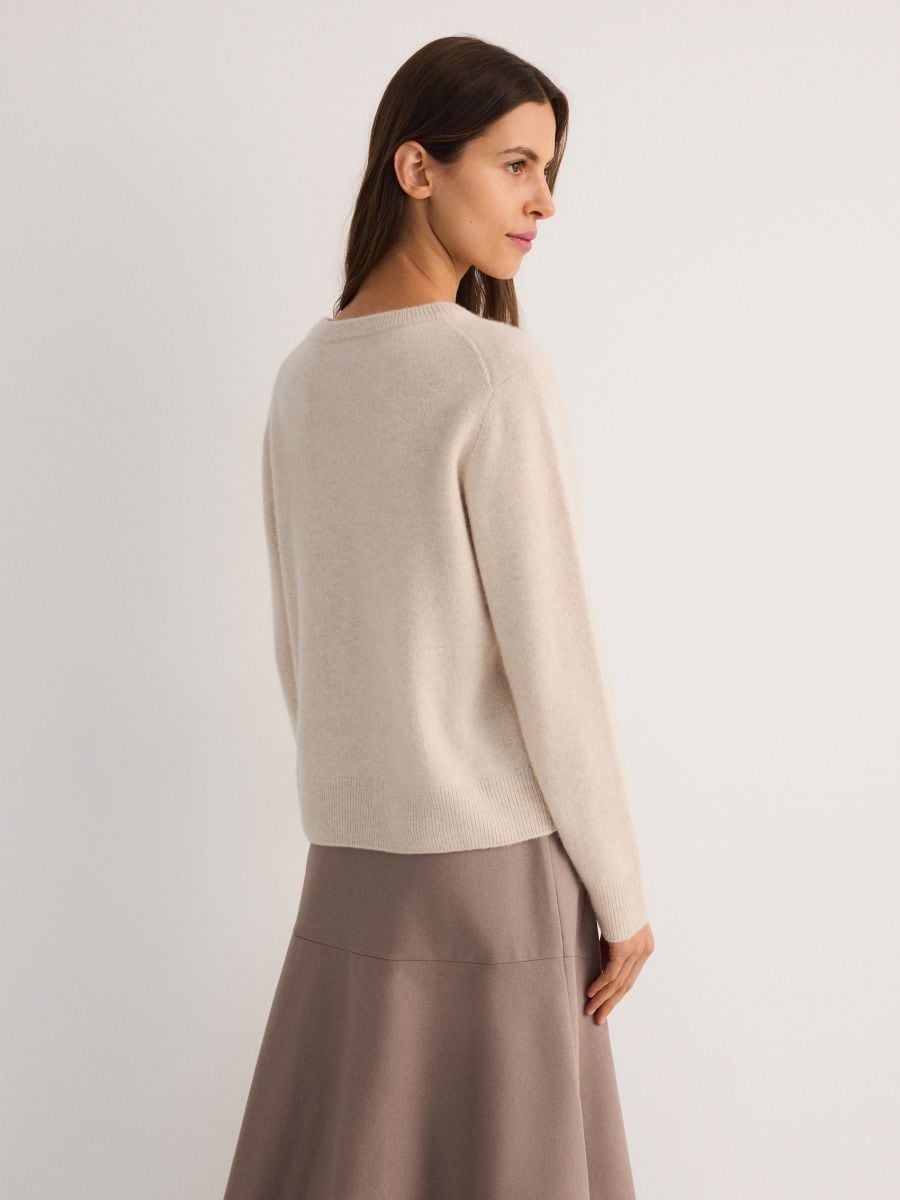 Wool rich jumper with cashmere blend - beige - RESERVED - 4