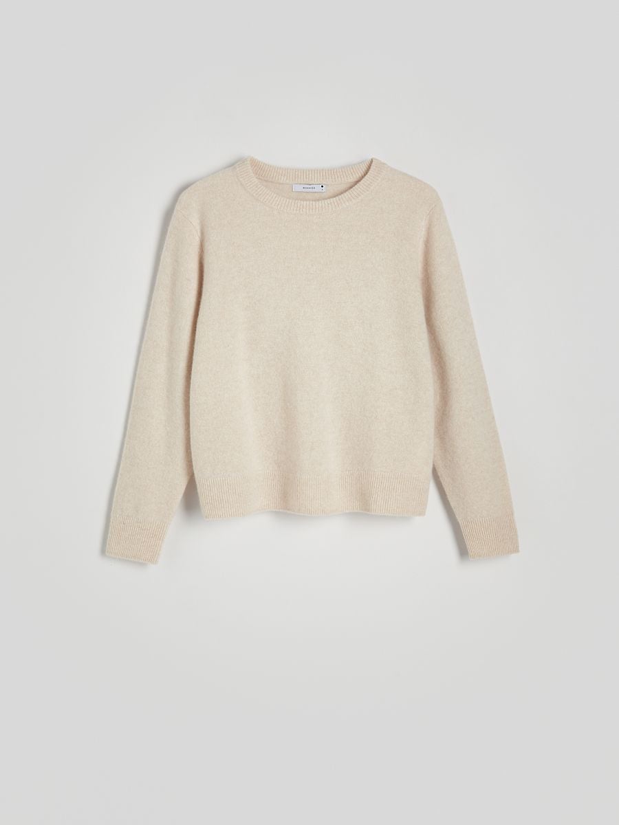 Wool rich jumper with cashmere blend - beige - RESERVED - 5