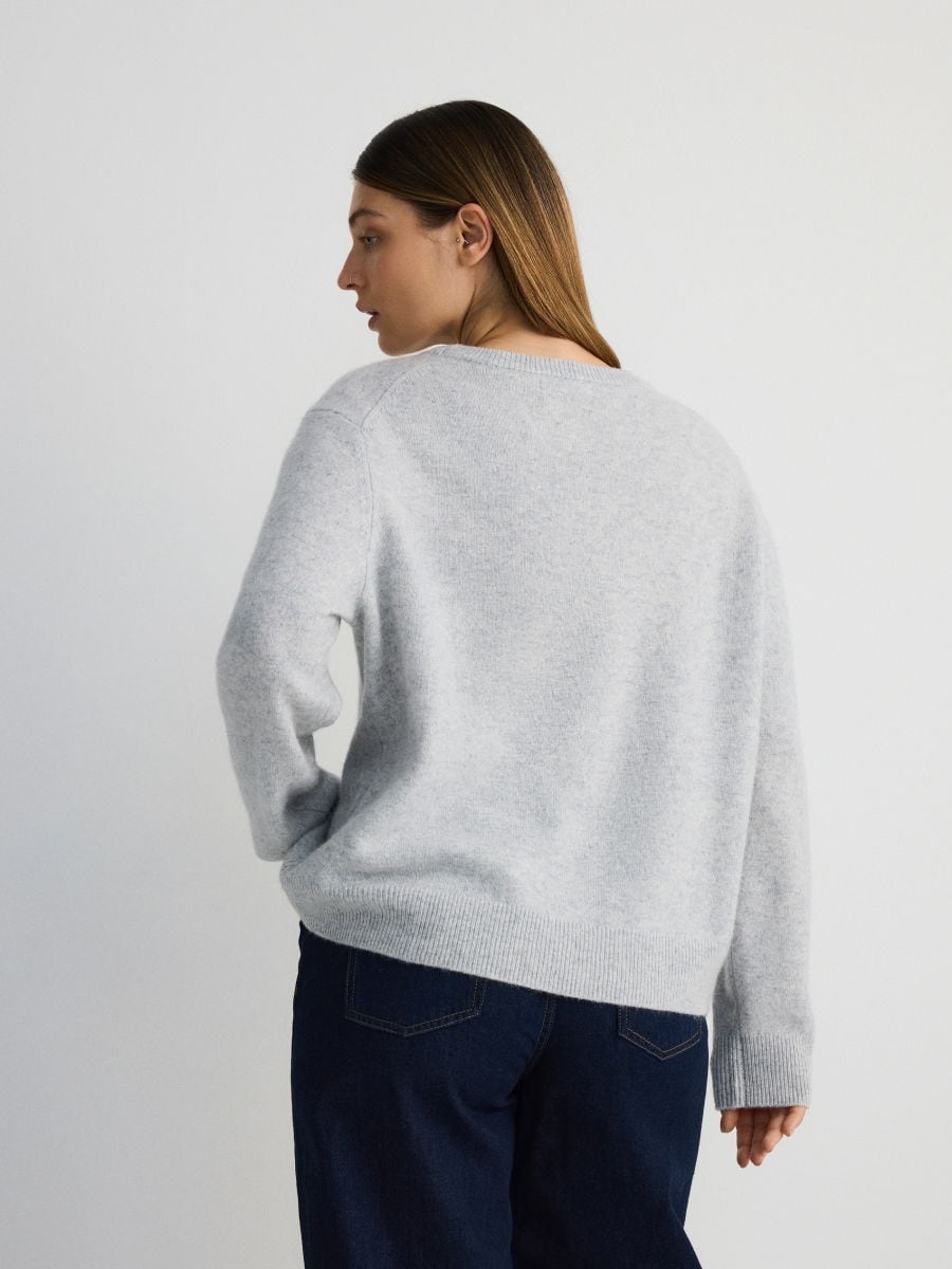 Wool rich jumper with cashmere blend - light grey - RESERVED - 10