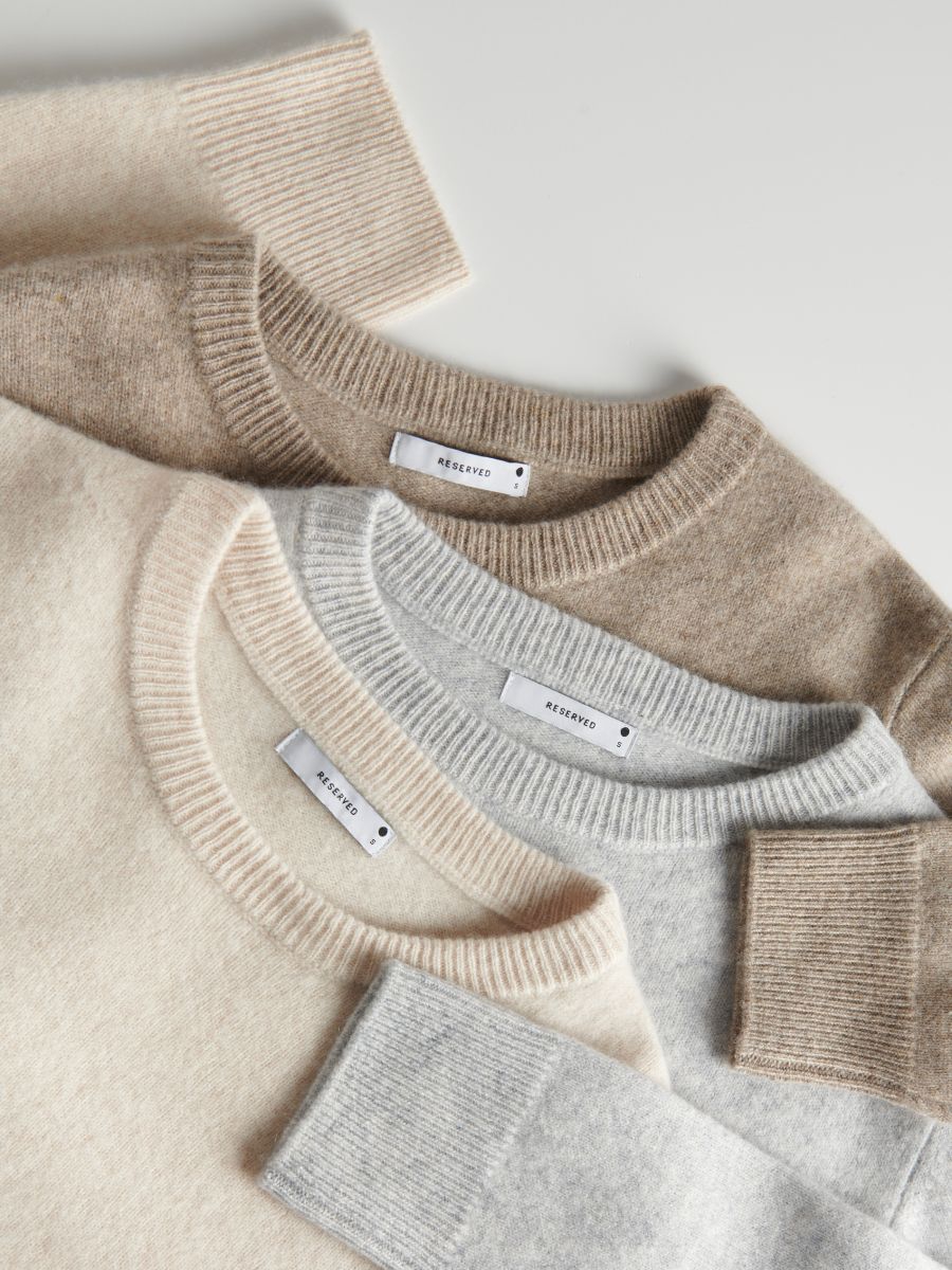 Wool rich jumper with cashmere blend - light grey - RESERVED - 6