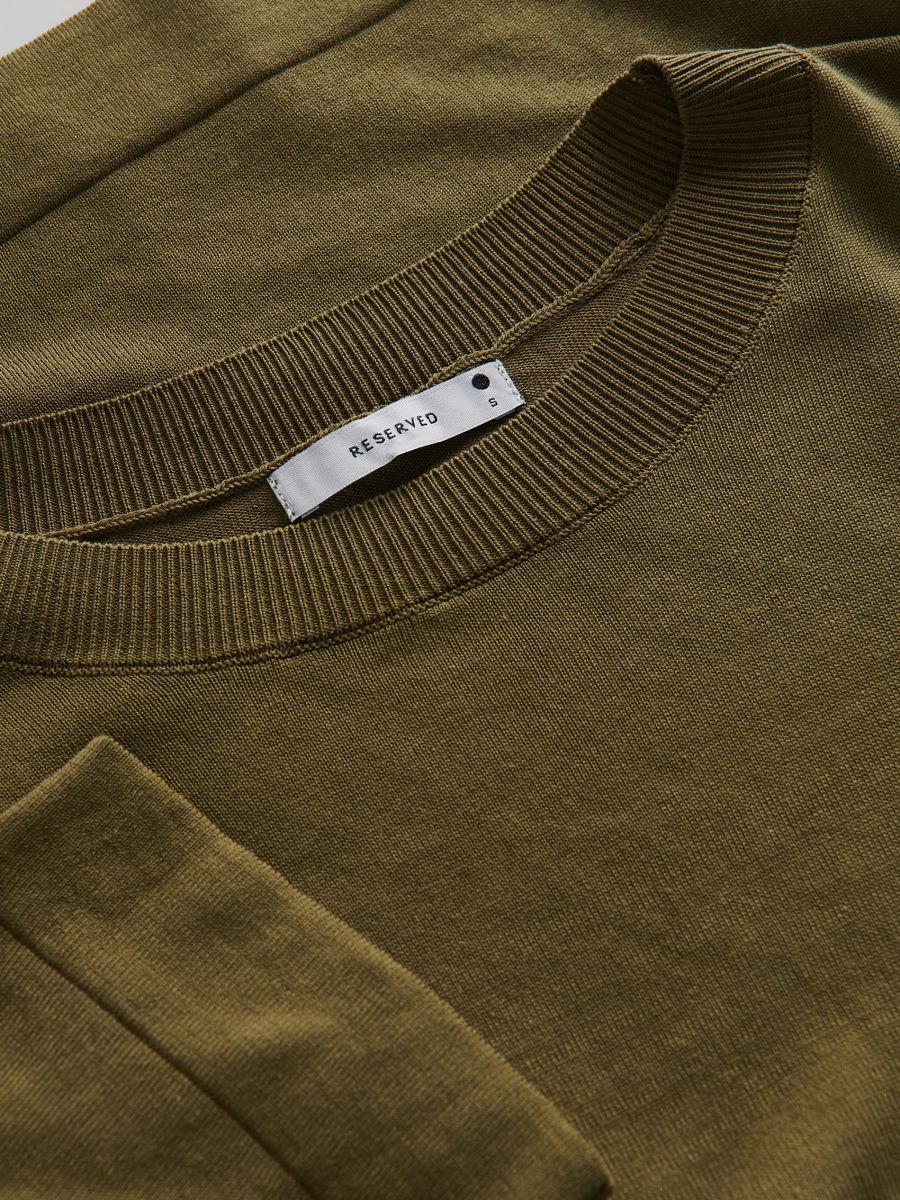 Silk blend blouse - olive - RESERVED - 6