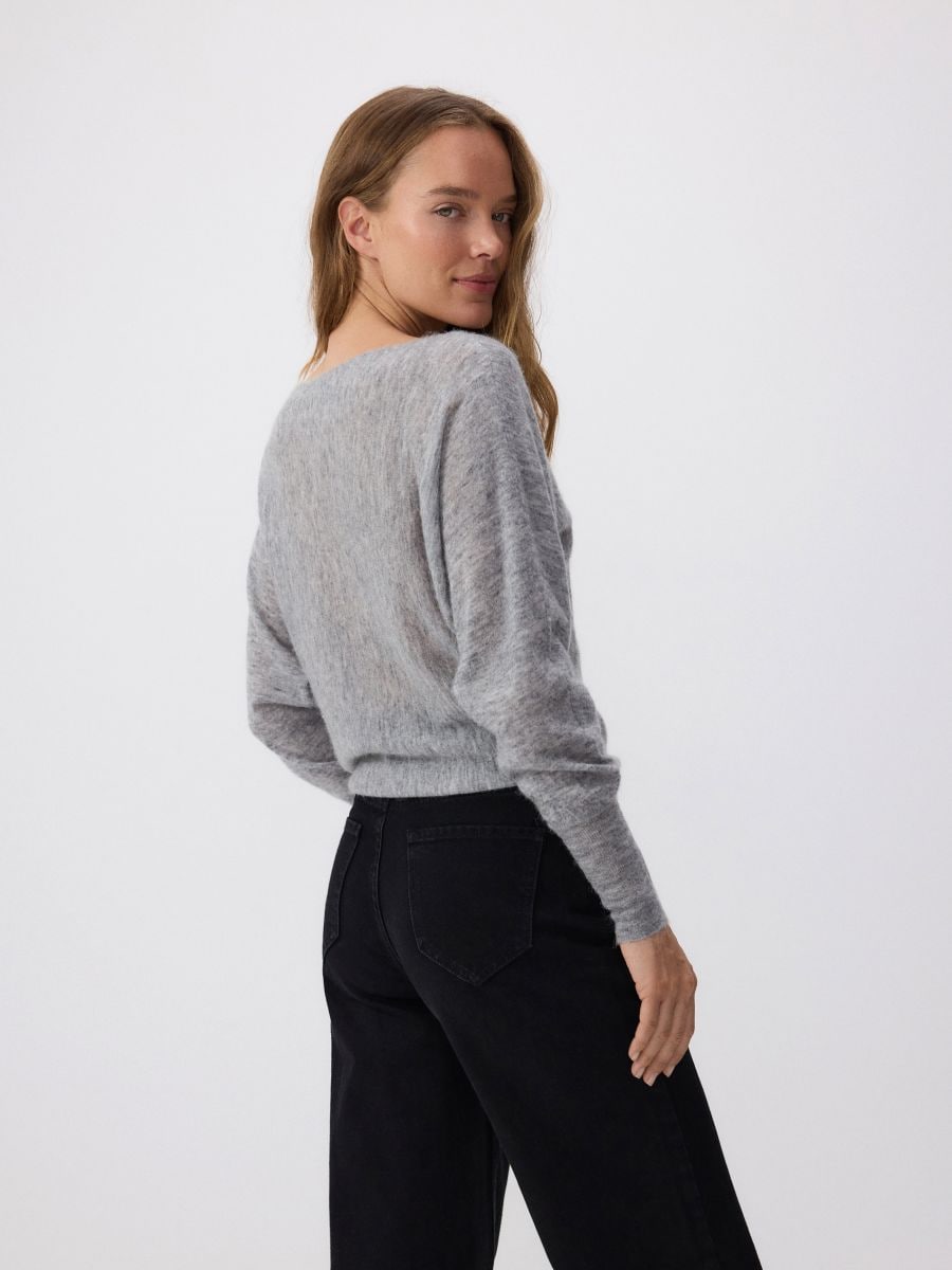 Wool and alpaca blend sweater - mid grey - RESERVED - 4