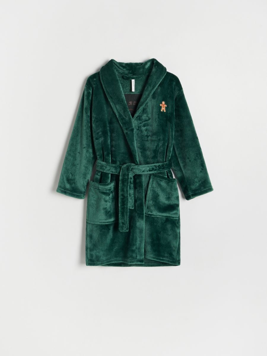 BOYS` DRESSING GOWN - dark green - RESERVED