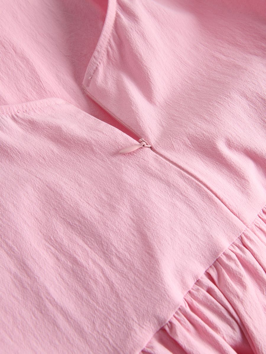 Abito midi con pieghe - rosa - RESERVED - 8