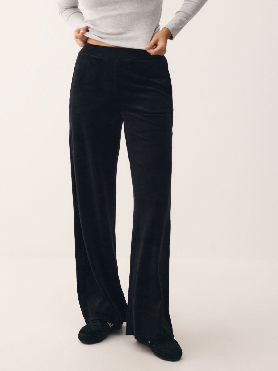 Velour trousers - black - RESERVED