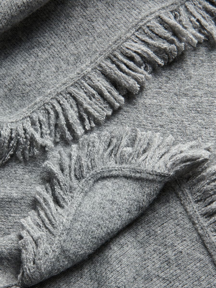 Cardigan with fringes - mid grey - RESERVED - 7
