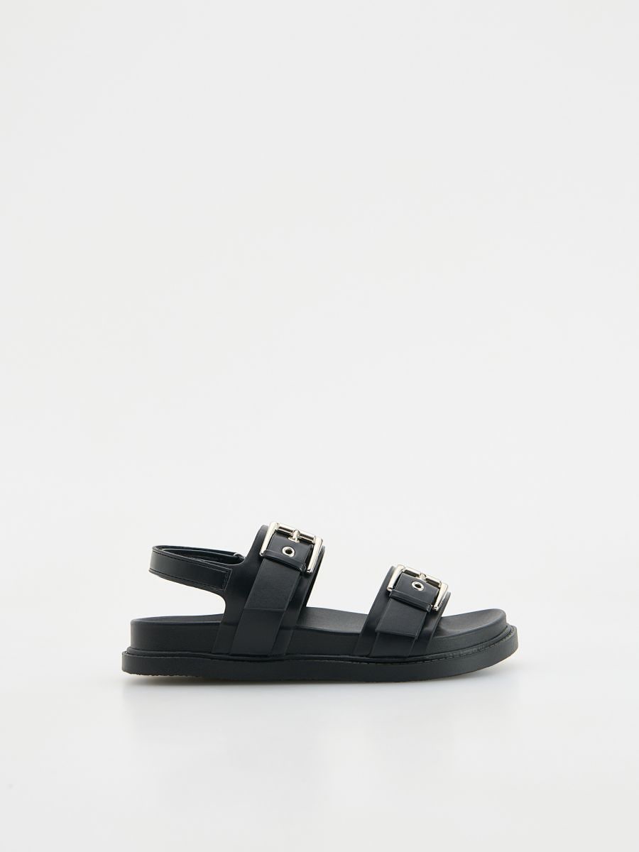 Sandales en cuir synthétique - Noir - RESERVED - 2