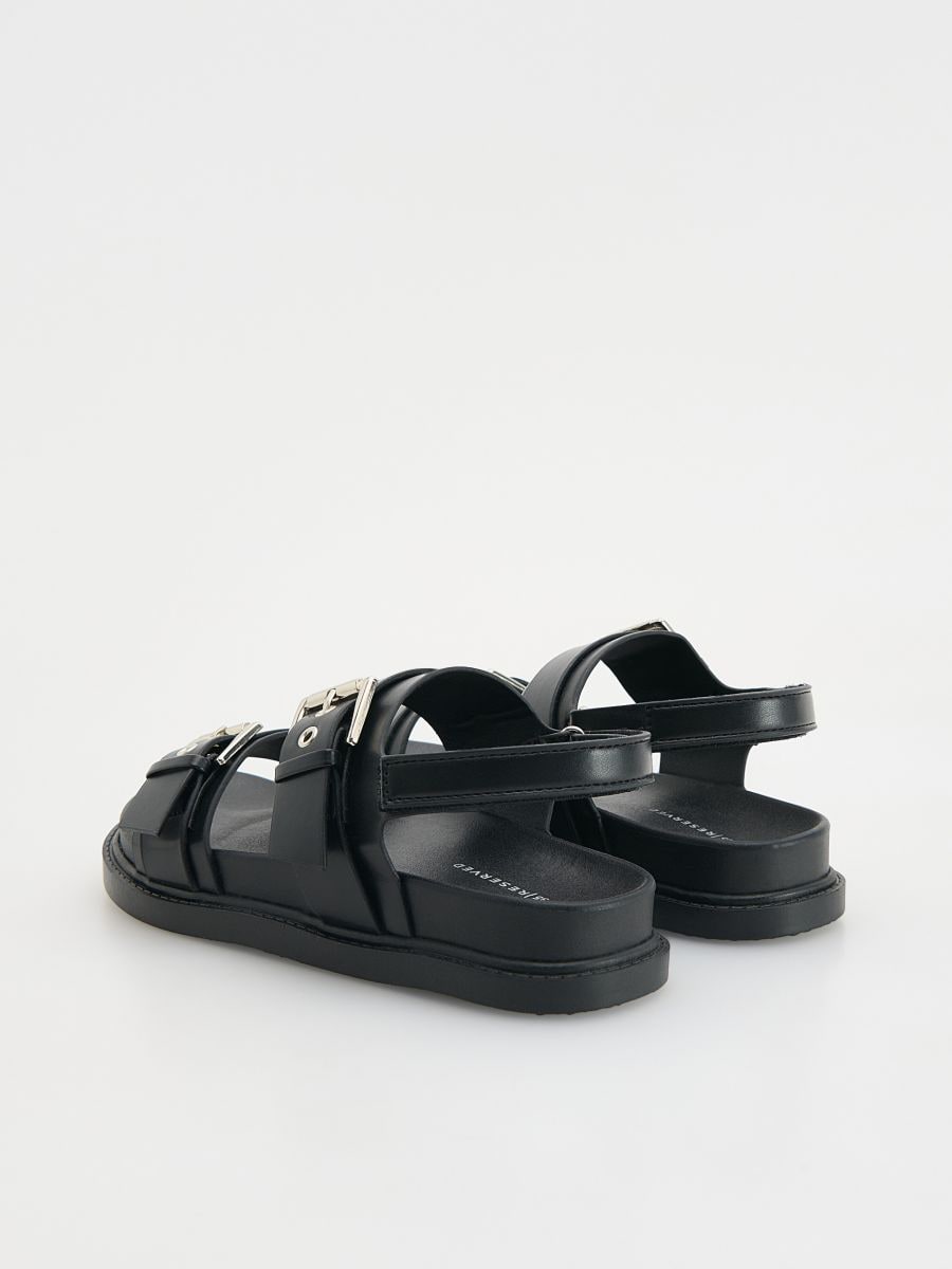 Sandales en cuir synthétique - Noir - RESERVED - 4
