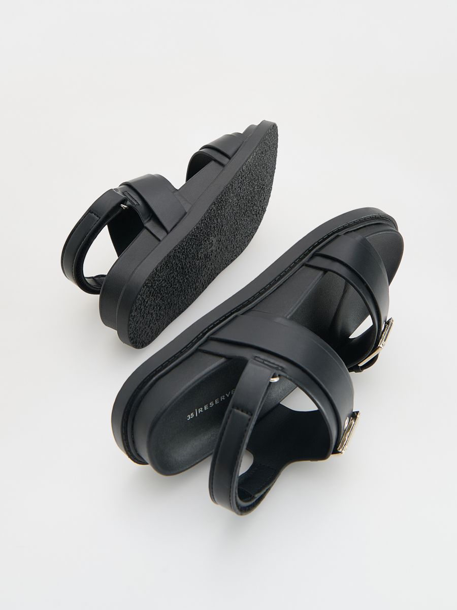 Sandales en cuir synthétique - Noir - RESERVED - 5