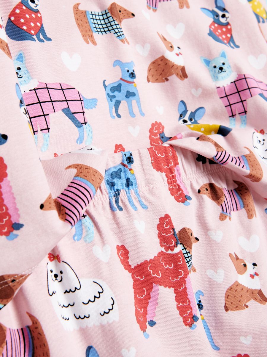 Dog pattern two piece pyjama set - pastel pink - RESERVED - 5