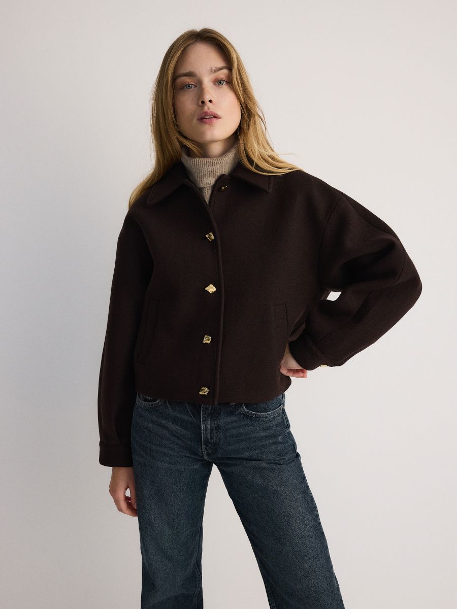 LADIES` JACKET - dark brown - RESERVED - 4