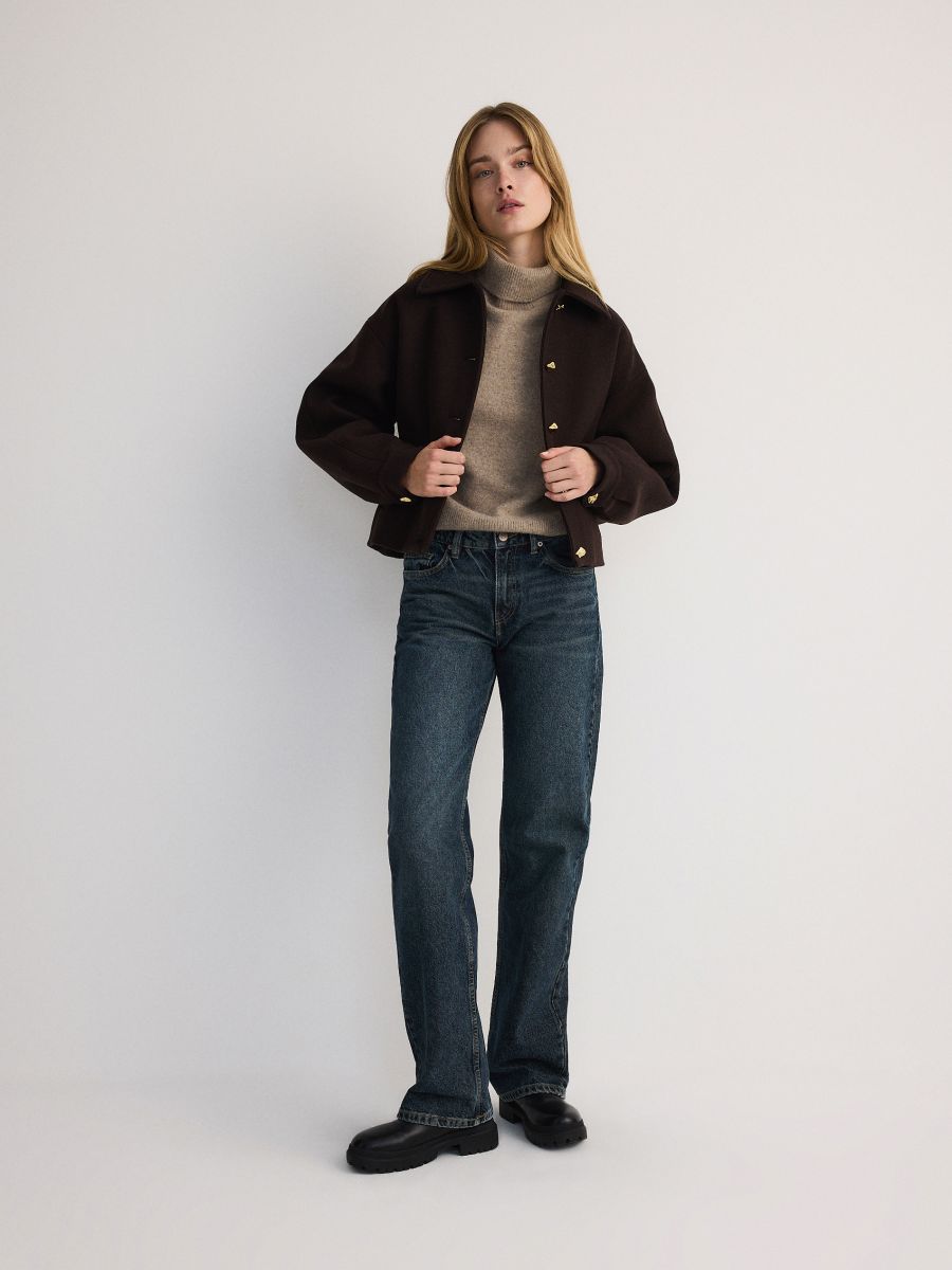 LADIES` JACKET - dark brown - RESERVED - 2