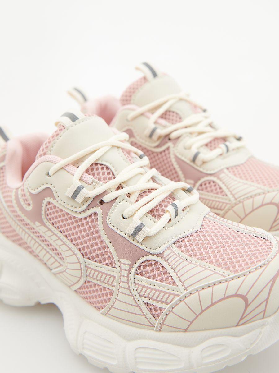 Sneakers with reflective elements - dusty rose - RESERVED - 4