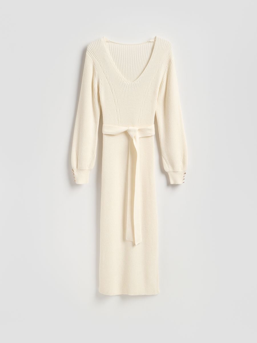 Wool blend dress - cream - RESERVED