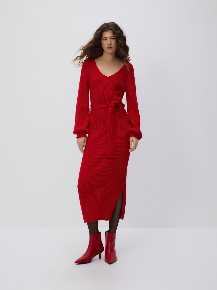 Wool blend dress - red - RESERVED