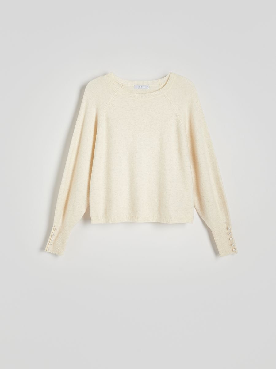 Jumper with decorative buttons - nude - RESERVED - 5
