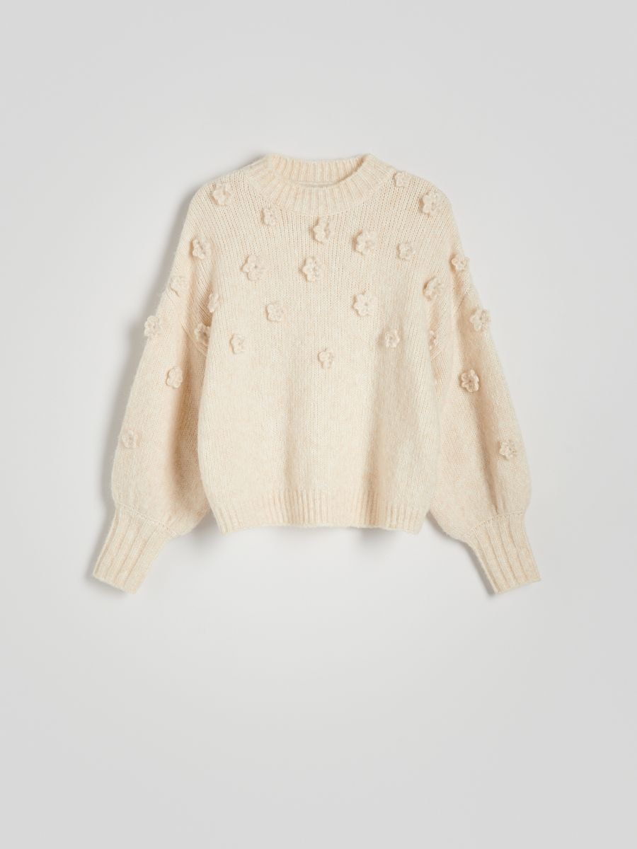 Pullover mit Blumenapplikation - beige - RESERVED - 5