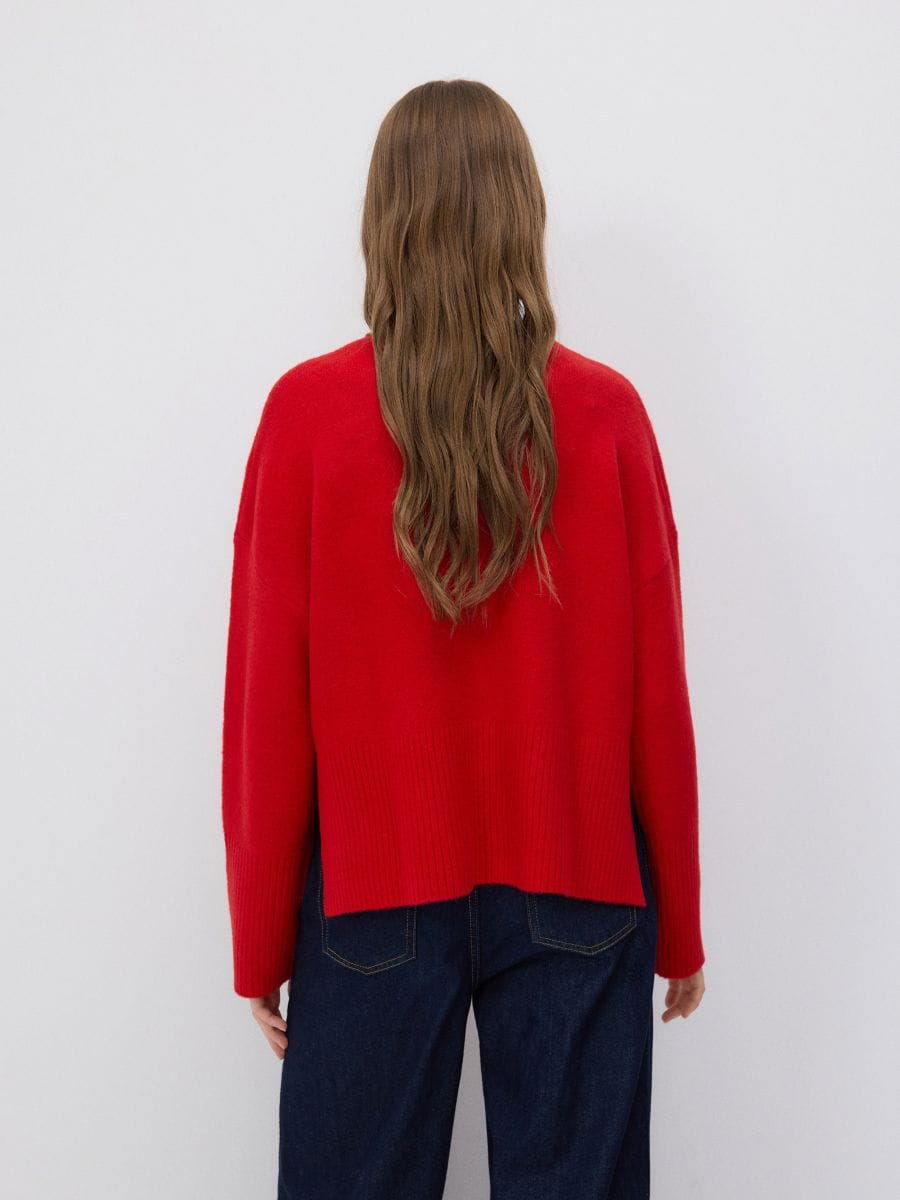 Turtleneck jumper - red - RESERVED - 4