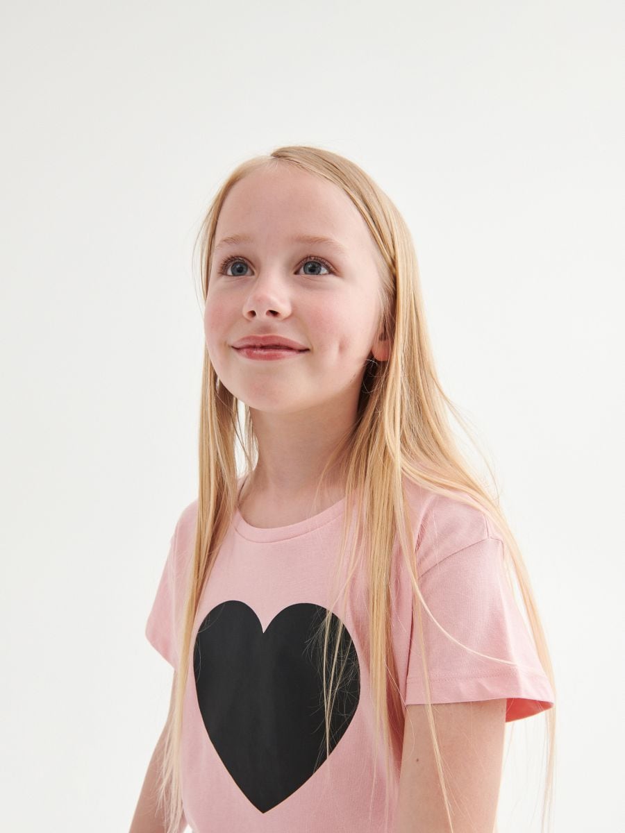 T-shirt with chalkboard-textured print - pink - RESERVED - 2
