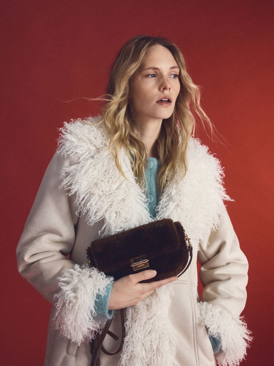 Сумочка зі штучного хутра - коричневий - RESERVED