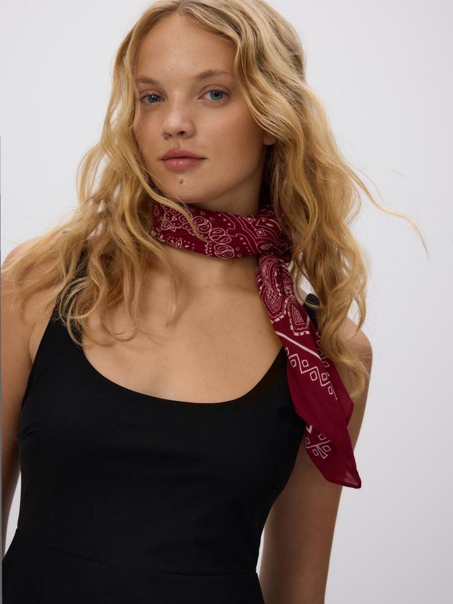 Patterned bandanna - mahogany - RESERVED