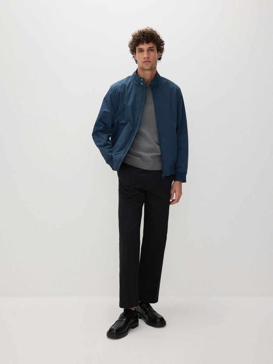 Jacket with stand up collar - steel blue - RESERVED - 2