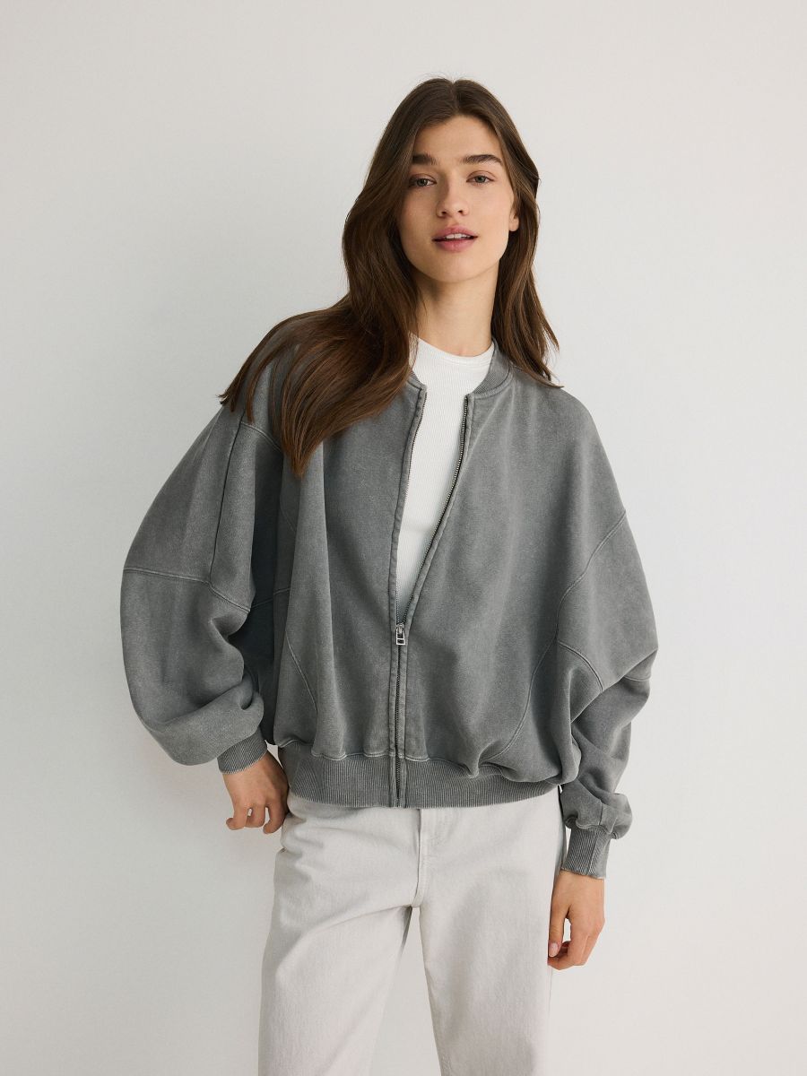 Oversized zip front sweater hotsell