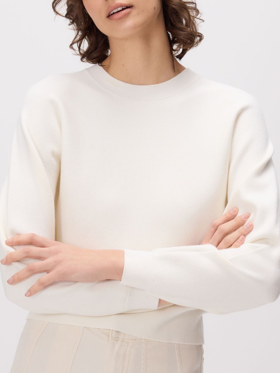 Pull à coupe regular en viscose majoritaire - nude - RESERVED - 4