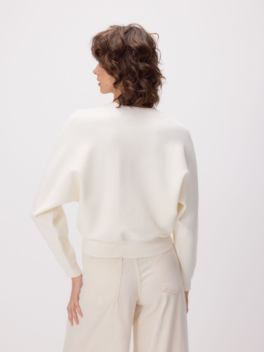 Pull à coupe regular en viscose majoritaire - nude - RESERVED - 5