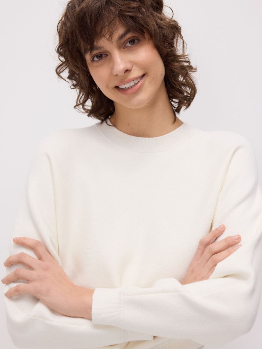 Regular fit viscose rich jumper - nude - RESERVED - 2