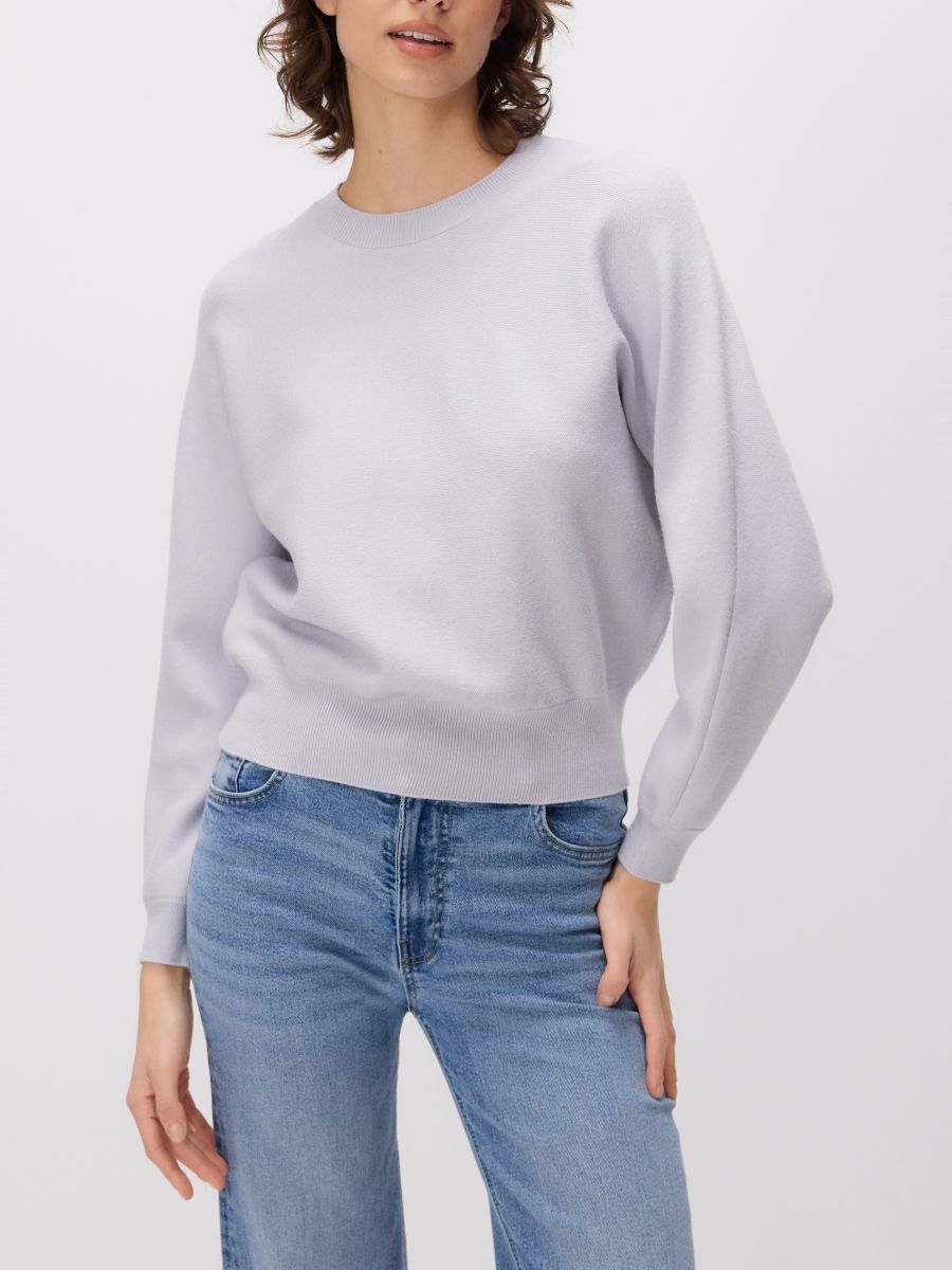 Regular fit viscose rich jumper - light grey - RESERVED - 2
