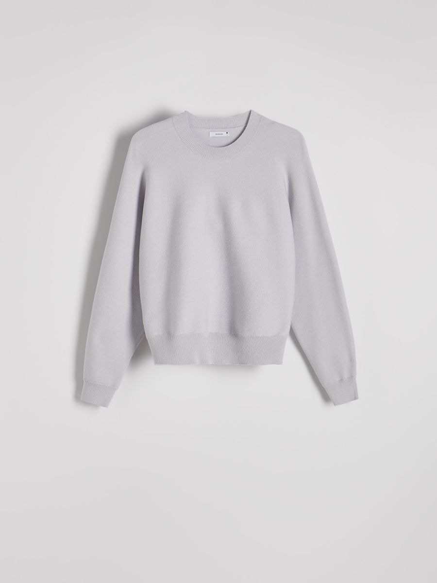 Regular fit viscose rich jumper - light grey - RESERVED - 5