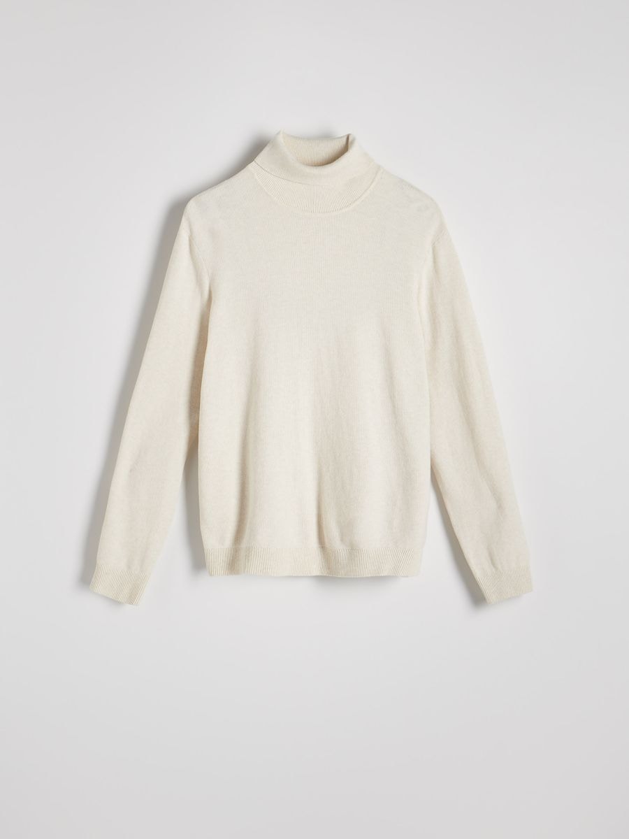 Maglione in cotone a collo alto - nude - RESERVED - 6